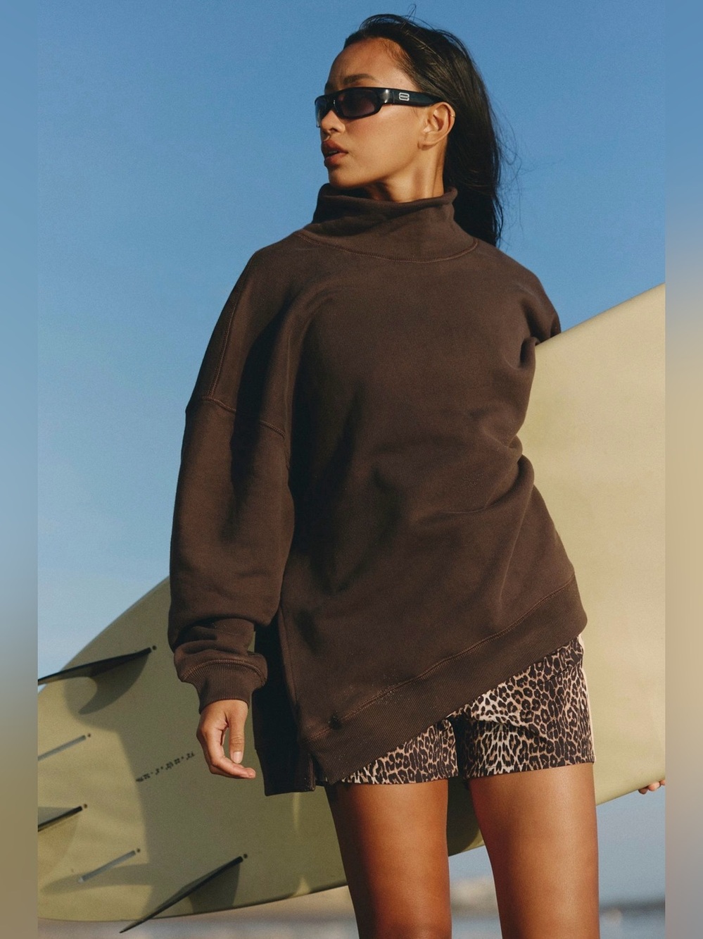 Free People Movement A Cut Above Mock Neck Pullover Sweatshirt